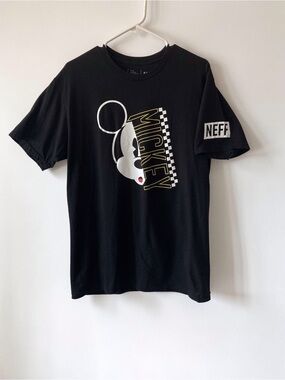 Disney Collection by Neff Mickey Mouse Checkered Graphic Tee Black M